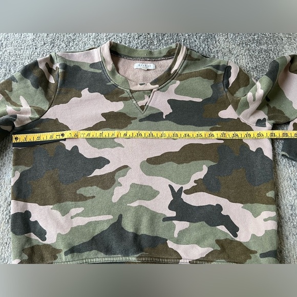 Madewell Miles Green Camo Crew Neck Sweatshirt Sz Small - Picture 7 of 9